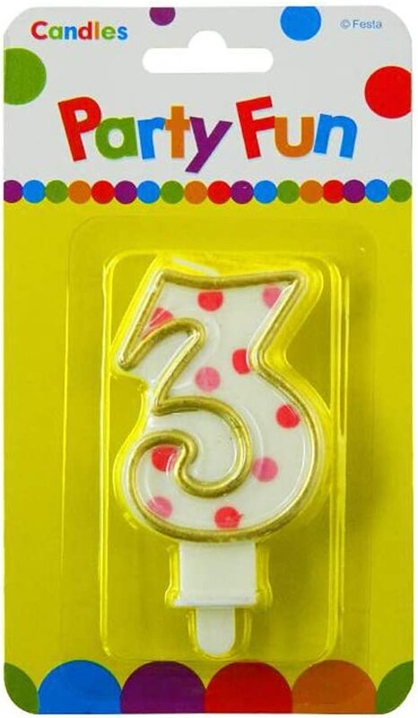 Generic Party Fun 3 Numerical Birthday Cake Topper Party Candles, 2-Inch, White/Red
Generic Party Fun 3 Numerical Birthday Cake Topper Party Candles, 2-Inch, White/Red