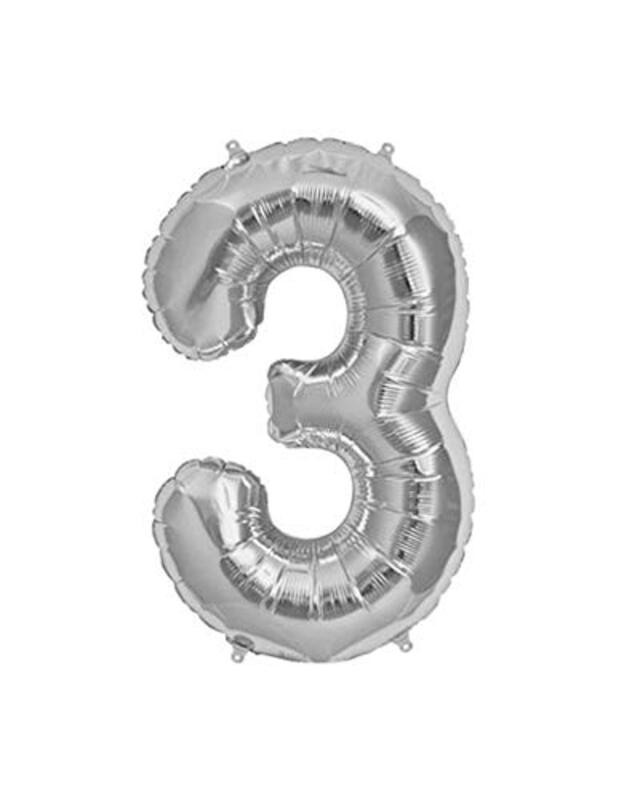Big 40-Inch Silver Number 3 Foil Helium Balloon for Birthday Party Decoration, All Ages
Big 40-Inch Silver Number 3 Foil Helium Balloon for Birthday Party Decoration, All Ages