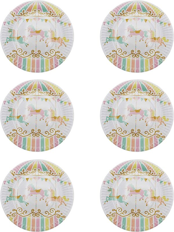 Generic 9-inch 6-Piece Party Fun Carousel Printed Party Paper Plates Set, Multicolour
Generic 9-inch 6-Piece Party Fun Carousel Printed Party Paper Plates Set, Multicolour
