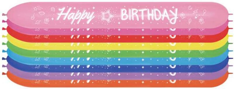 Sempertex Fashion Happy Birthday Link O Loon 660Q Long Balloons, 3-Piece, Assorted Colours
Sempertex Fashion Happy Birthday Link O Loon 660Q Long Balloons, 3-Piece, Assorted Colours
