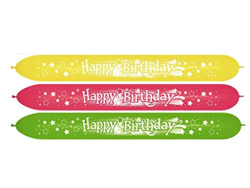 Sempertex 660Q Link O Loon Long Happy Birthday Latex Balloons, 3-Piece, Multicolour
Sempertex 660Q Link O Loon Long Happy Birthday Latex Balloons, 3-Piece, Multicolour