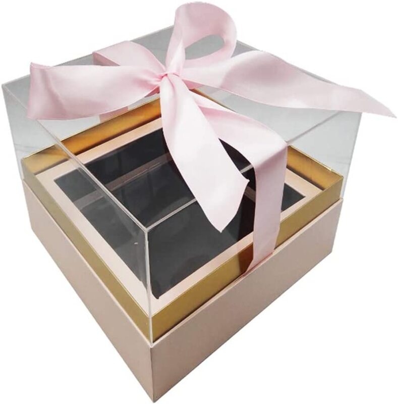 Luxury Acrylic Square Shaped Gift Box for Rose, Chocolates and Candies, All Ages, Pink
Luxury Acrylic Square Shaped Gift Box for Rose, Chocolates and Candies, All Ages, Pink