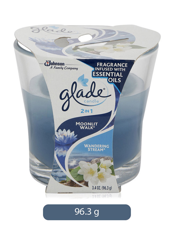 Union Glade 2-in-1 Moonlit Walk/Wandering Stream Jar Candle Air Freshener, 96.3gm, Blue
Union Glade 2-in-1 Moonlit Walk/Wandering Stream Jar Candle Air Freshener, 96.3gm, Blue