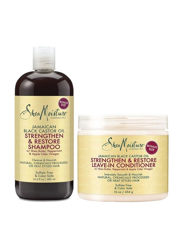 Shea Moisture Strengthen And Restore Shampoo snd Leave-In Conditioner Set for All Hair Types, 2 Pieces
Shea Moisture Strengthen And Restore Shampoo snd Leave-In Conditioner Set for All Hair Types, 2 Pieces