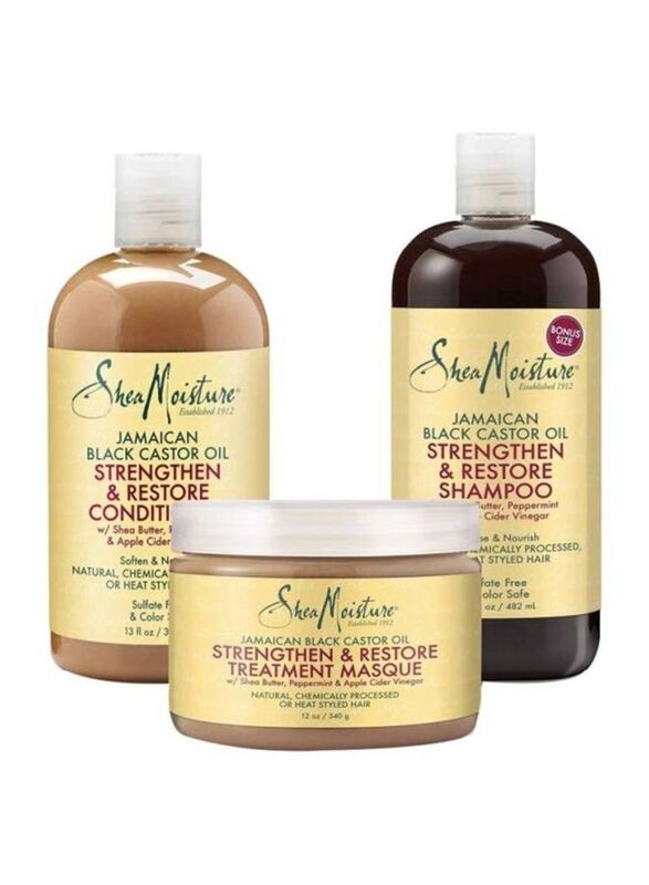 Shea Moisture Strengthen & Restore Shampoo & Conditioner with Treatment Masque for All Hair Types, 3 Piece
Shea Moisture Strengthen & Restore Shampoo & Conditioner with Treatment Masque for All Hair Types, 3 Piece