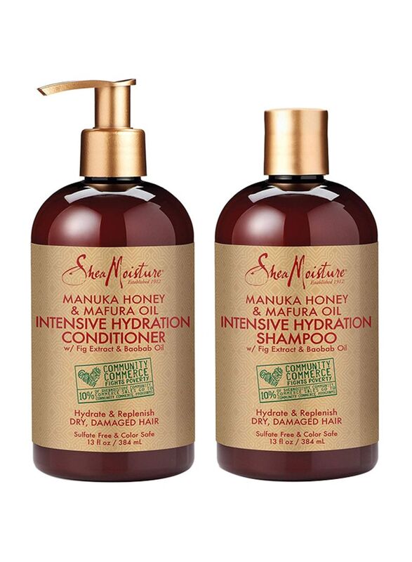 Shea Moisture Intensive Hydration Shampoo & Conditioner for All Hair Types, 384ml
Shea Moisture Intensive Hydration Shampoo & Conditioner for All Hair Types, 384ml