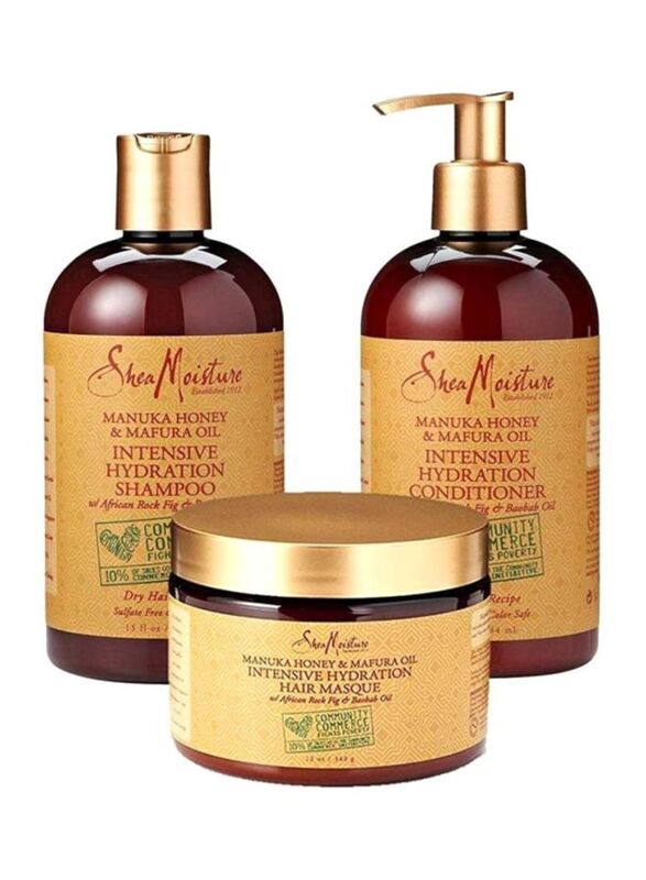 Shea Moisture Manuka Honey Mafura Oil Hair Shampoo and Conditioner with Hair Mask for All Hair Types, 3 Pieces
Shea Moisture Manuka Honey Mafura Oil Hair Shampoo and Conditioner with Hair Mask for All Hair Types, 3 Pieces
