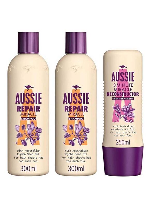 Aussie Repair Miracle Hair Shampoo with 3 Minute Treatment Set for All Hair Types, 3 Piece
Aussie Repair Miracle Hair Shampoo with 3 Minute Treatment Set for All Hair Types, 3 Piece