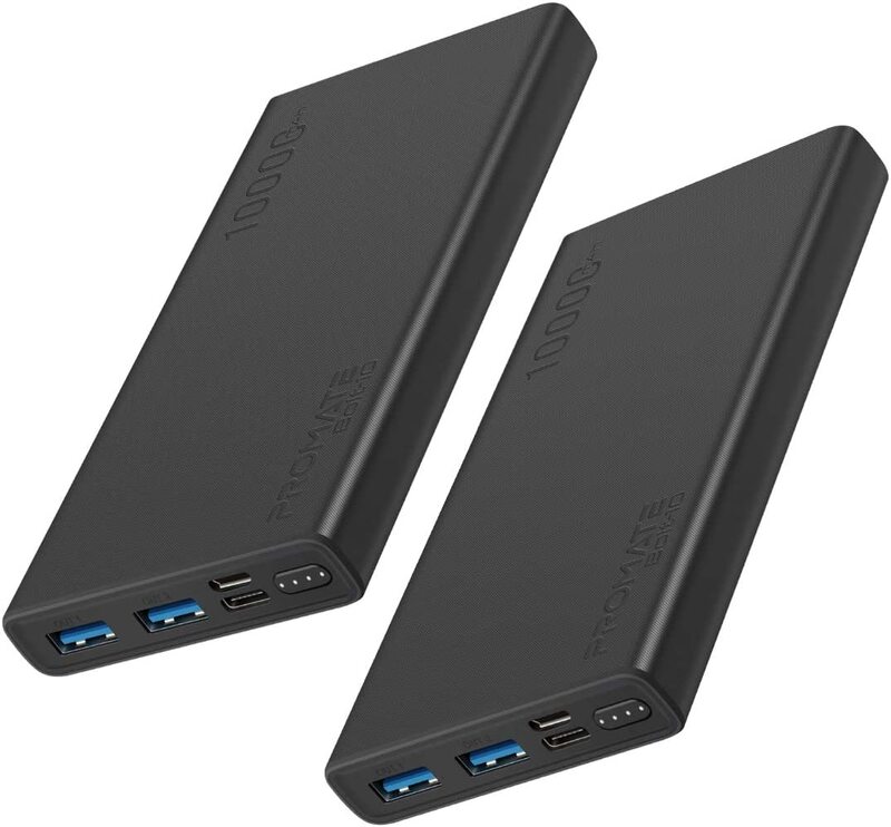 Promate 10000mAh Fast Charging Power Bank with 2.0A Dual USB Type-C Input Port, Over Charging Protection, 2 Piece, Black
Promate 10000mAh Fast Charging Power Bank with 2.0A Dual USB Type-C Input Port, Over Charging Protection, 2 Piece, Black