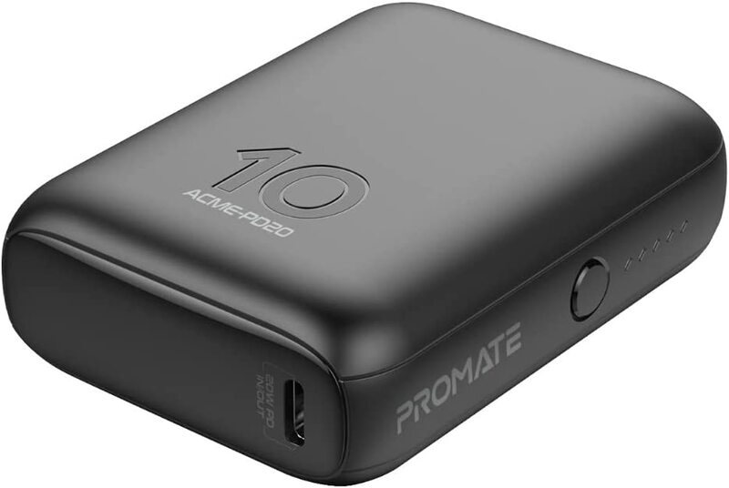 Promate 10000mAh World’s Smallest Power Bank with 20W USB Type-C Input and Output Port, with QC 3.0 22.5W Port and Over-Heating Protection, Black
Promate 10000mAh World’s Smallest Power Bank with 20W USB Type-C Input and Output Port, with QC 3.0 22.5W Port and Over-Heating Protection, Black