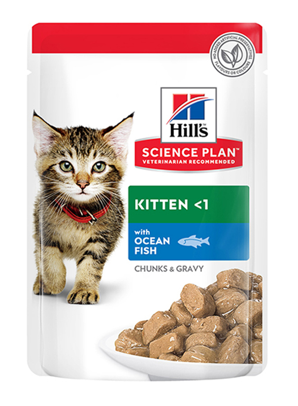 Hill's Science Plan Tender Chunks & Gravy with Ocean Fish Pouches Kitten Wet Food, 12 x 85g
Hill's Science Plan Tender Chunks & Gravy with Ocean Fish Pouches Kitten Wet Food, 12 x 85g