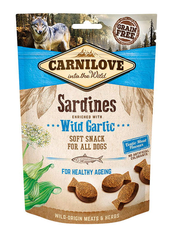 Carnilove Sardines enriched with Wild Garlic Soft Snack Dog Dry Food, 200g
Carnilove Sardines enriched with Wild Garlic Soft Snack Dog Dry Food, 200g