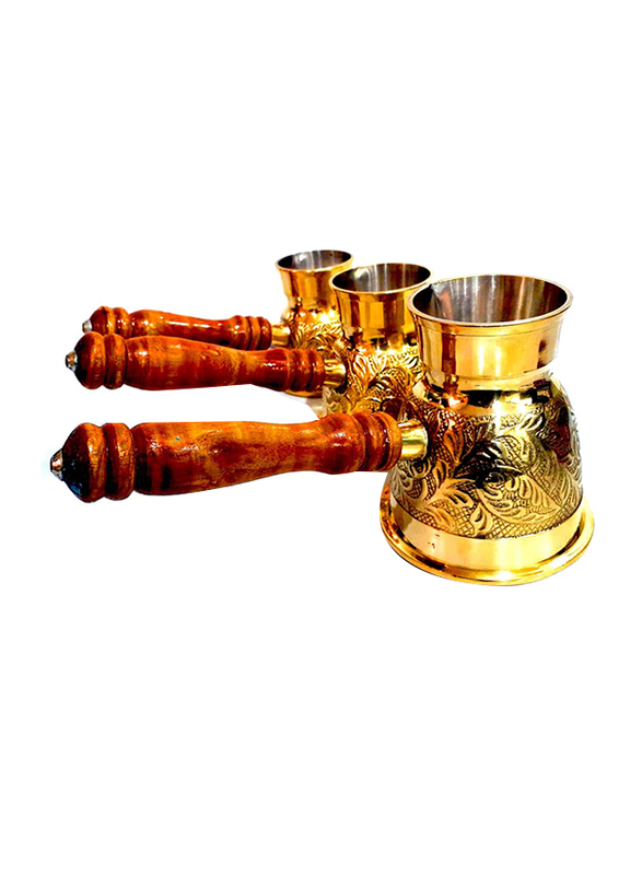 Generic 3-Piece Thickest Solid Copper Engraved Turkish Greek Arabic Coffee Pot Set with Wooden Handle, Gold
Generic 3-Piece Thickest Solid Copper Engraved Turkish Greek Arabic Coffee Pot Set with Wooden Handle, Gold