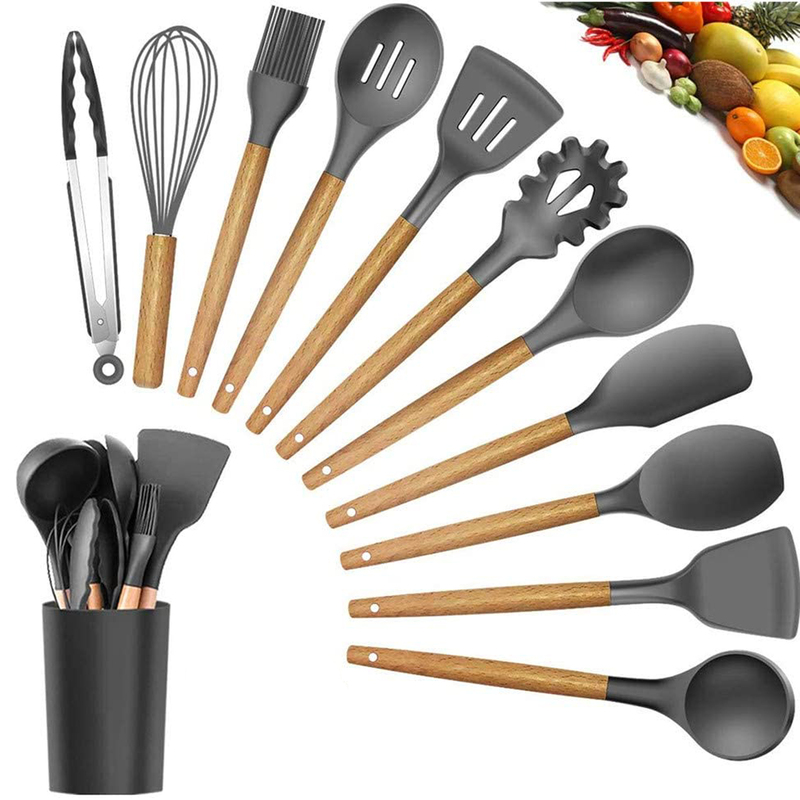 Silicone Cooking Utensils Kitchen Utensil Set - 11 Pieces Natural Wooden Handles Cooking Tools Turner Tongs Spatula Spoon for Nonstick Cookware - Best
Silicone Cooking Utensils Kitchen Utensil Set - 11 Pieces Natural Wooden Handles Cooking Tools Turner Tongs Spatula Spoon for Nonstick Cookware - Best
