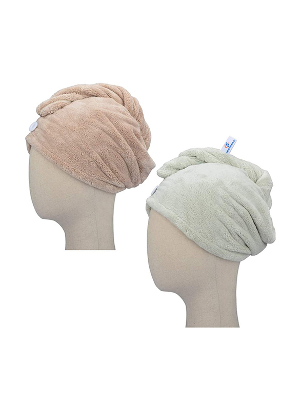 Hopeshine Microfiber Hair Drying Towel Wrap Super Absorbent Twist Turban Fast Dry Hair Caps, Khaki/Light Green, 2-Piece
Hopeshine Microfiber Hair Drying Towel Wrap Super Absorbent Twist Turban Fast Dry Hair Caps, Khaki/Light Green, 2-Piece