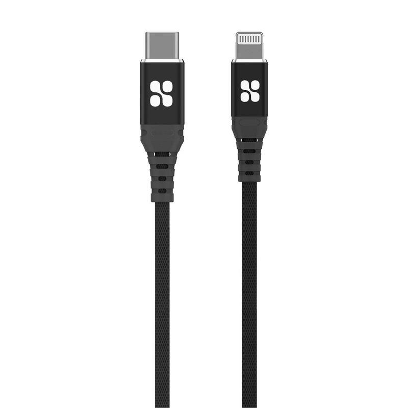 Promate 2-Meter 3A Fast Charging Syncing Nylon Braided Lightning Cable, USB-C to Lightning Cable for iPhone, iPad Pro, iPod, MacBook Pro, Black
Promate 2-Meter 3A Fast Charging Syncing Nylon Braided Lightning Cable, USB-C to Lightning Cable for iPhone, iPad Pro, iPod, MacBook Pro, Black