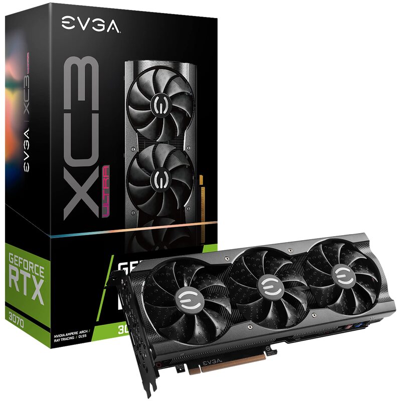 Evga GeForce RTX 3070 XC3 Ultra 8GB GDDR6 iCX3 Cooling ARGB Gaming Graphic Card, 08G-P5-3755-KL, Black
Evga GeForce RTX 3070 XC3 Ultra 8GB GDDR6 iCX3 Cooling ARGB Gaming Graphic Card, 08G-P5-3755-KL, Black