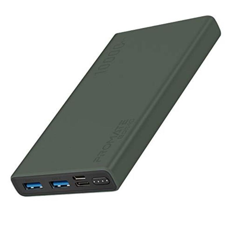 Promate 10000mAh Wired Portable Fast Charging 2.0A Dual USB Power Bank with USB-C & Micro USB Input, Bolt-10, Green
Promate 10000mAh Wired Portable Fast Charging 2.0A Dual USB Power Bank with USB-C & Micro USB Input, Bolt-10, Green
