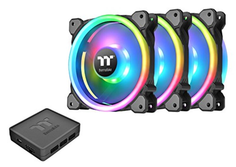 Thermaltake Riing Trio 12 RGB TT Premium Edition 120mm Software Enabled 30 Addressable LED 9 Blades Case/Radiator Fan, 3 Pack, CL-F072-PL12SW-A, Black
Thermaltake Riing Trio 12 RGB TT Premium Edition 120mm Software Enabled 30 Addressable LED 9 Blades Case/Radiator Fan, 3 Pack, CL-F072-PL12SW-A, Black