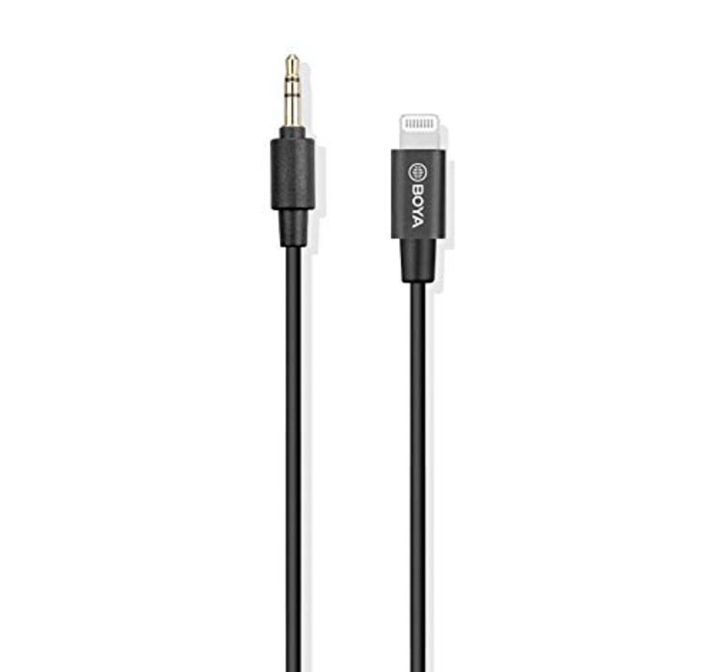 Boya By-M2 Clip-On Lavalier Microphone Cable, Lightning to 3.5mm Jack for Apple Devices, Black
Boya By-M2 Clip-On Lavalier Microphone Cable, Lightning to 3.5mm Jack for Apple Devices, Black