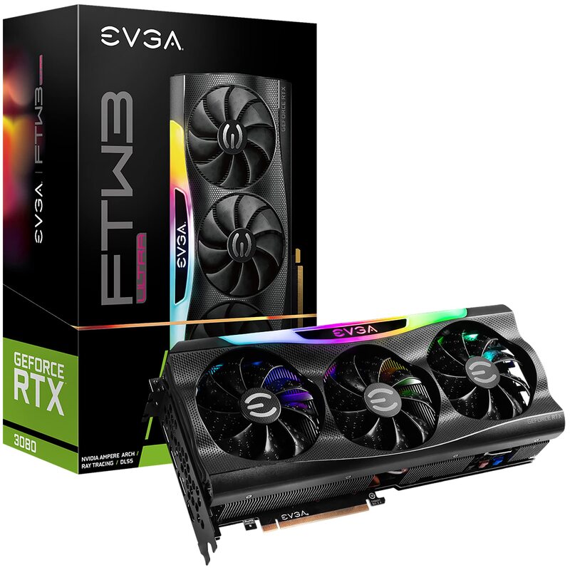 Evga GeForce RTX 3080 FTW3 Ultra 10GB GDDR6X iCX3 Technology ARGB Gaming Graphics Card, 10G-P5-3897-KL, Black
Evga GeForce RTX 3080 FTW3 Ultra 10GB GDDR6X iCX3 Technology ARGB Gaming Graphics Card, 10G-P5-3897-KL, Black