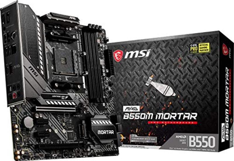 MSI MAG B550M Mortar Gaming Motherboard (AMD AM4, DDR4, PCIe 4.0, SATA 6Gb/s, M.2, USB 3.2 Gen 2, HDMI/DP, Micro-ATX, AMD Ryzen 5000 Series processors
MSI MAG B550M Mortar Gaming Motherboard (AMD AM4, DDR4, PCIe 4.0, SATA 6Gb/s, M.2, USB 3.2 Gen 2, HDMI/DP, Micro-ATX, AMD Ryzen 5000 Series processors