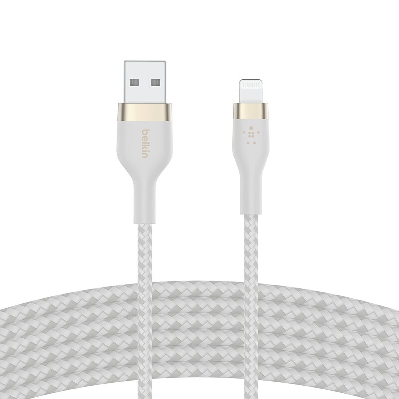 Belkin 3-Meter Boost Charge Pro Flex Braided Lightning Cable, Lightning to USB Type A for iPhone 14/14 Plus, 13, 12, Pro, Max, Mini, SE, iPad, White
Belkin 3-Meter Boost Charge Pro Flex Braided Lightning Cable, Lightning to USB Type A for iPhone 14/14 Plus, 13, 12, Pro, Max, Mini, SE, iPad, White