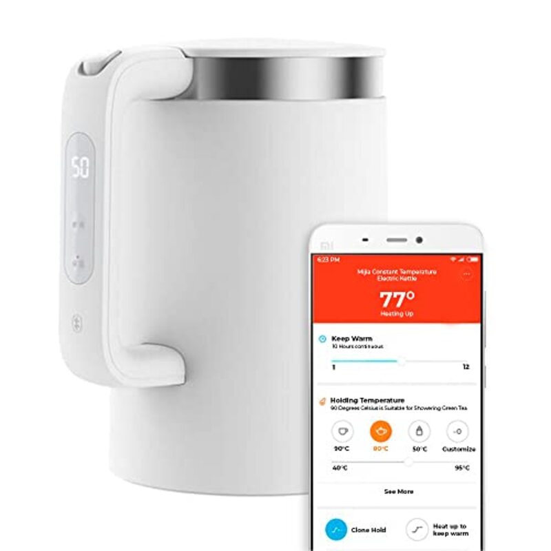 Xiaomi 1.5 Ltr Stainless Steel Smart Electric Kettle Pro Water Boiler with Mobile App Control, White
Xiaomi 1.5 Ltr Stainless Steel Smart Electric Kettle Pro Water Boiler with Mobile App Control, White