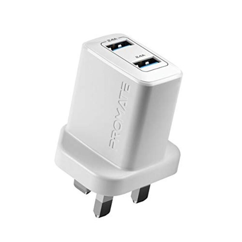 Promate Premium 12W Portable Wall Charger with 2.4A Dual USB Fast Charging Port for Smartphones/Tablets, White
Promate Premium 12W Portable Wall Charger with 2.4A Dual USB Fast Charging Port for Smartphones/Tablets, White