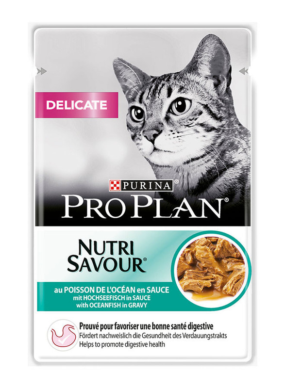 Purina Pro Plan Nutri Savour with Ocean Fish in Gravy for Delicate Cat Wet Food, 85g
Purina Pro Plan Nutri Savour with Ocean Fish in Gravy for Delicate Cat Wet Food, 85g