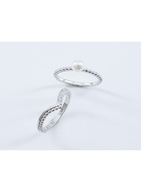 Vibez Jewelz 925 Sterling Silver 2-Pearl Rings together, Wedding bands and Engagement Ring with High Quality Cubic Zirconia Stone For Women, US 6
Vibez Jewelz 925 Sterling Silver 2-Pearl Rings together, Wedding bands and Engagement Ring with High Quality Cubic Zirconia Stone For Women, US 6