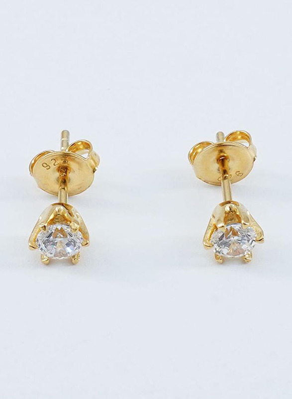 Vibez Jewelz 925 Sterling Silver Gold Platted Single Diamond Stud Earrings for Women
Vibez Jewelz 925 Sterling Silver Gold Platted Single Diamond Stud Earrings for Women