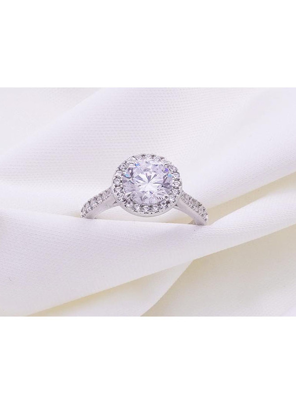 Vibez Jewelz 925 Sterling Silver Single Solitaire Ring with Zerconia Stone on Halo in Silver for Woman, US 6
Vibez Jewelz 925 Sterling Silver Single Solitaire Ring with Zerconia Stone on Halo in Silver for Woman, US 6