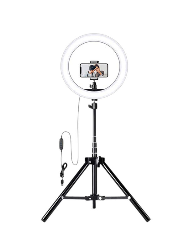 Generic Toshionics Fill Ring Light with Adjustable Stand & Dual Cell Phone Holder, Black
Generic Toshionics Fill Ring Light with Adjustable Stand & Dual Cell Phone Holder, Black
