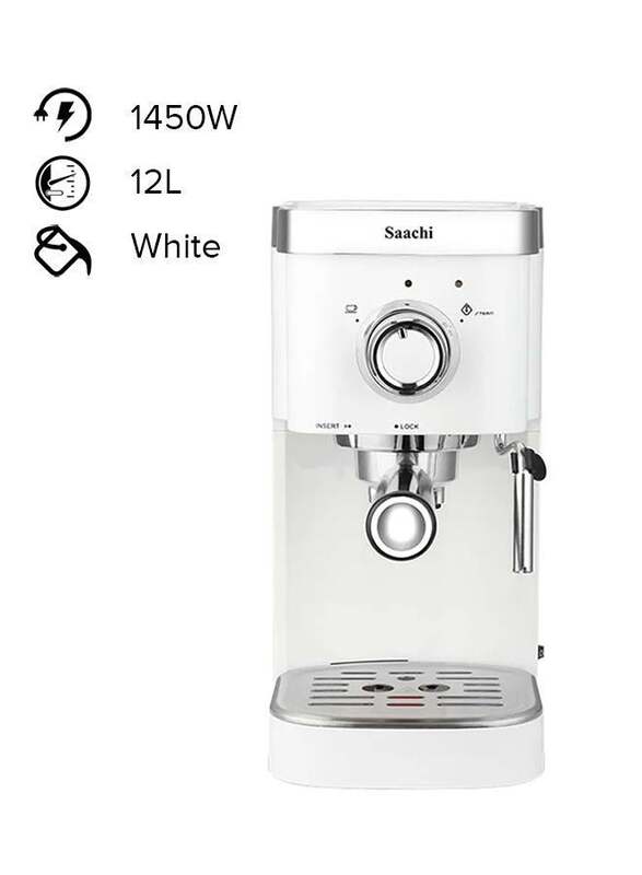 Saachi 1.25L 3-in-1 Espresso/Capsule Coffee Maker, 1450W, NL-COF-7061-WH, White
Saachi 1.25L 3-in-1 Espresso/Capsule Coffee Maker, 1450W, NL-COF-7061-WH, White