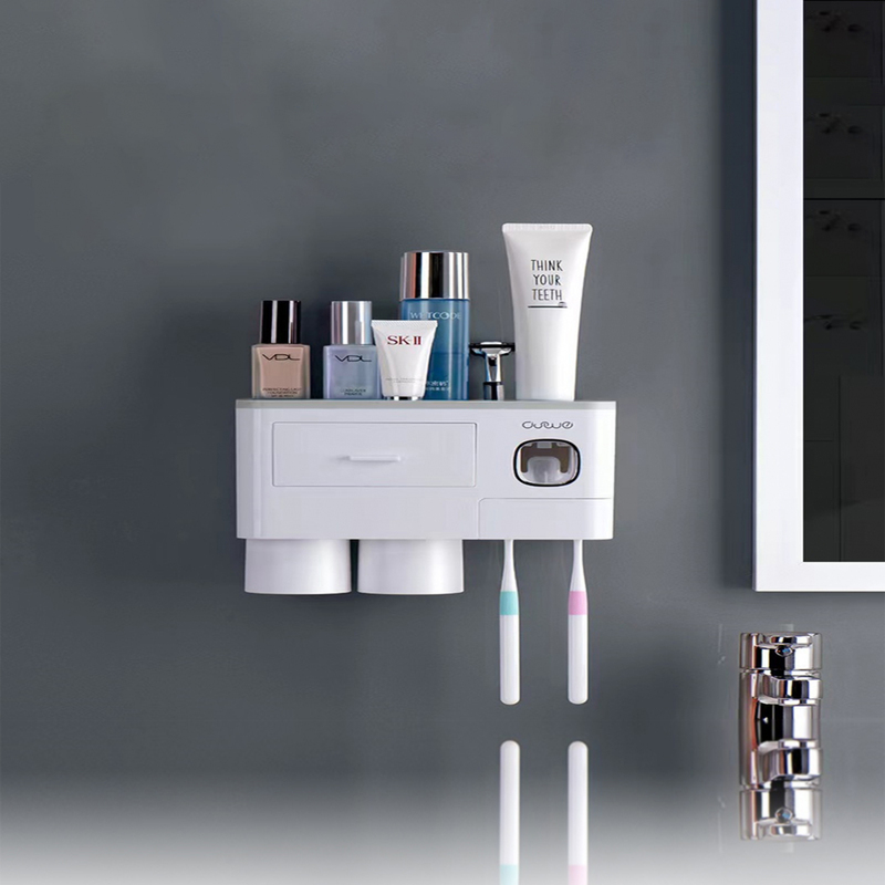 Generic Wall Mounted Two Cups Toothbrush Holder with Toothpaste Dispenser and Large Capacity Tray, White
Generic Wall Mounted Two Cups Toothbrush Holder with Toothpaste Dispenser and Large Capacity Tray, White