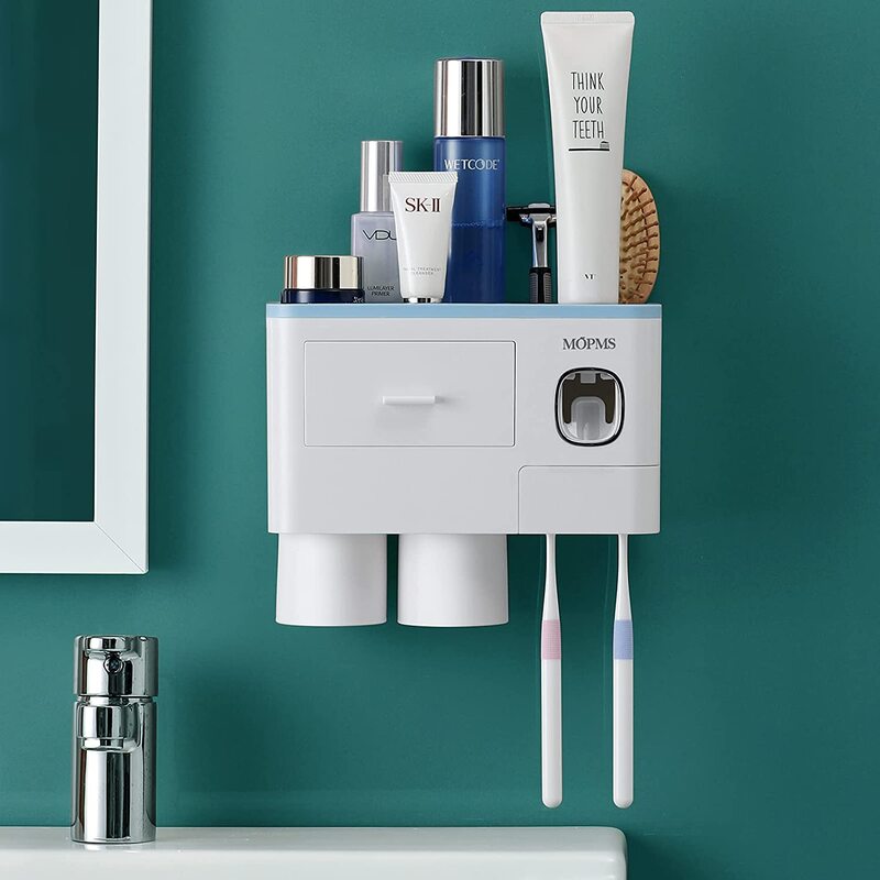 Mopms Wall Mounted Toothbrush Holder Automatic Toothpaste Dispenser Squeezer, Blue
Mopms Wall Mounted Toothbrush Holder Automatic Toothpaste Dispenser Squeezer, Blue