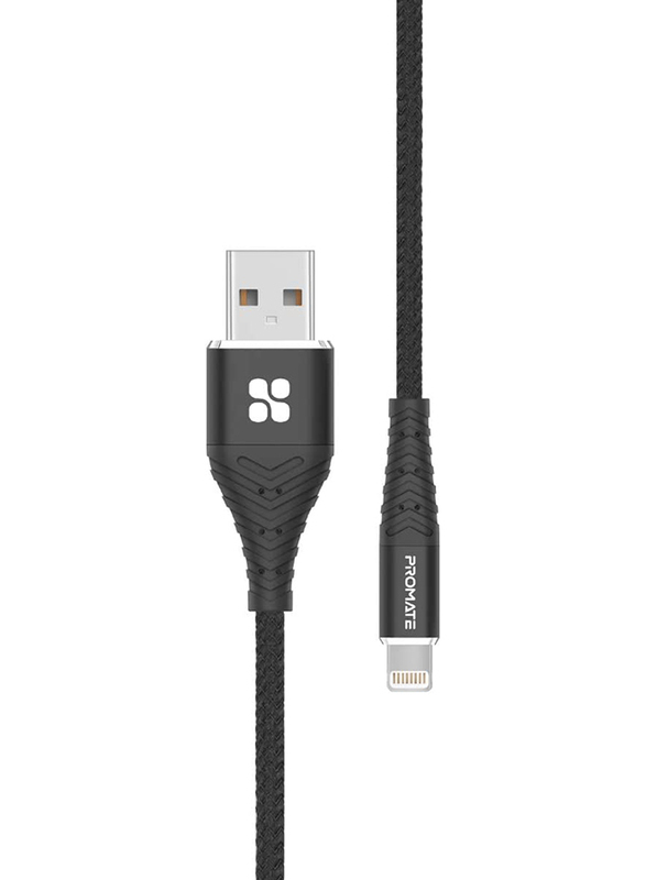 Promate 1-Meter Premium Fabric Braided 2.4A Fast Charge & Sync Lightning Cable, USB Type A to Lightning for Apple Devices, Black
Promate 1-Meter Premium Fabric Braided 2.4A Fast Charge & Sync Lightning Cable, USB Type A to Lightning for Apple Devices, Black