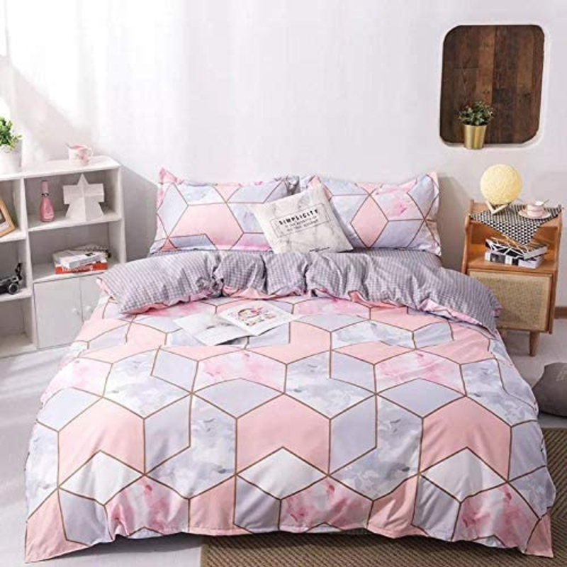 Deals For Less 6-Piece Nice Geometric Design Bedding Set, 1 Duvet Cover + 1 Flat Bedsheet + 4 Pillow Covers, Pink/Orange, Queen/Double
Deals For Less 6-Piece Nice Geometric Design Bedding Set, 1 Duvet Cover + 1 Flat Bedsheet + 4 Pillow Covers, Pink/Orange, Queen/Double