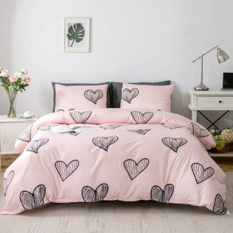 Luna Home 6-Piece Pink Colour Artistic Hearts Design Bedding Set without Filler, 1 Duvet Cover + 1 Flat Sheet + 4 Pillow Cases, King, Pink
Luna Home 6-Piece Pink Colour Artistic Hearts Design Bedding Set without Filler, 1 Duvet Cover + 1 Flat Sheet + 4 Pillow Cases, King, Pink