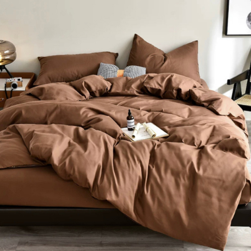 Luna Home 4-Piece Plain Chocolate Bedding Set without Filler, 1 Duvet Cover + 1 Fitted Sheet + 2 Pillow Cases, Single, Brown
Luna Home 4-Piece Plain Chocolate Bedding Set without Filler, 1 Duvet Cover + 1 Fitted Sheet + 2 Pillow Cases, Single, Brown