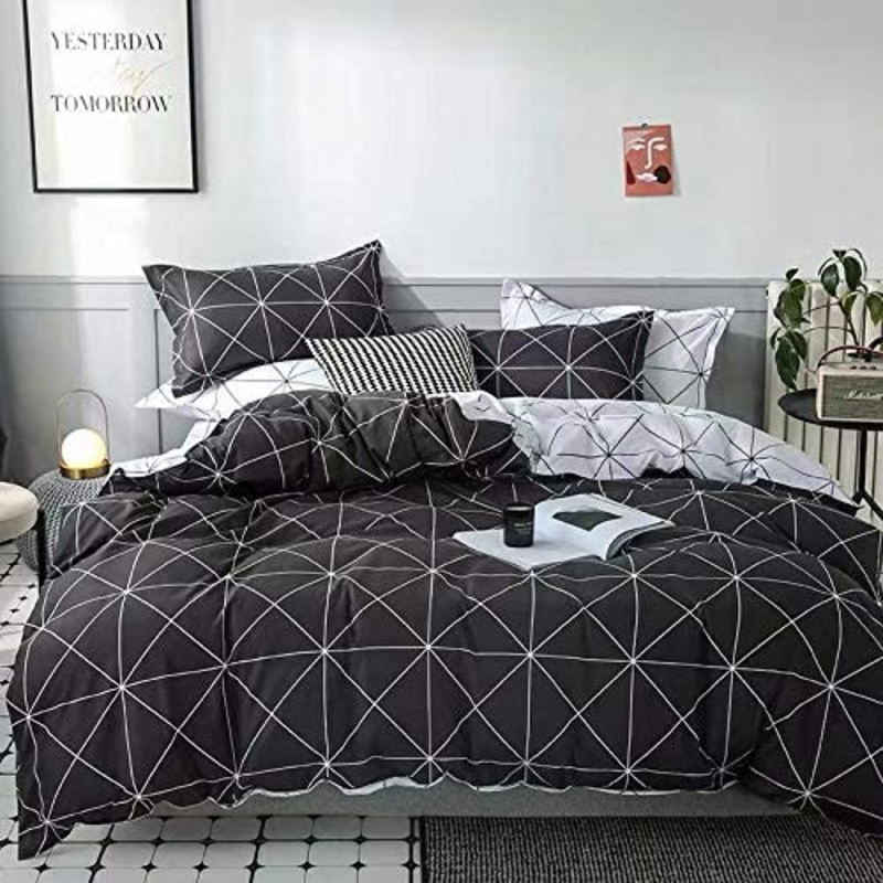 Deals For Less 6-Piece Square Geometric Design Bedding Set, 1 Duvet Cover + 1 Fitted Bedsheet + 4 Pillow Covers, Black, King
Deals For Less 6-Piece Square Geometric Design Bedding Set, 1 Duvet Cover + 1 Fitted Bedsheet + 4 Pillow Covers, Black, King