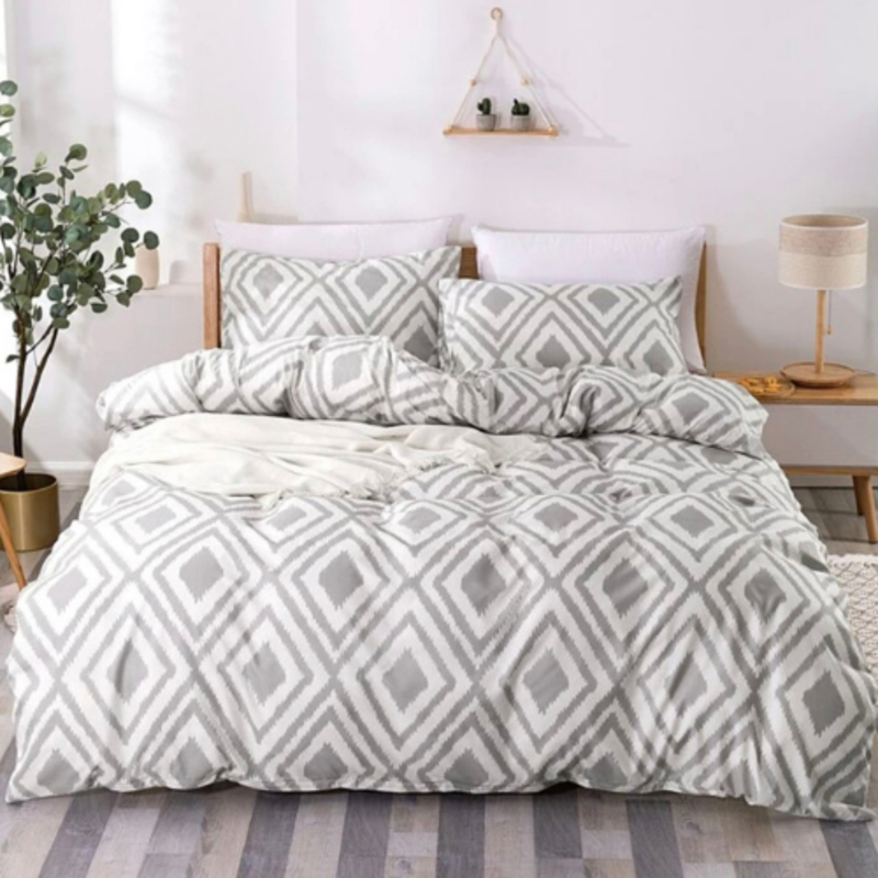 Deals For Less 6-Piece Geometric Design Bedding Set, without Filler, 1 Duvet Cover + 1 Fitted Sheet + 4 Pillow Covers, White/Seal Grey, King
Deals For Less 6-Piece Geometric Design Bedding Set, without Filler, 1 Duvet Cover + 1 Fitted Sheet + 4 Pillow Covers, White/Seal Grey, King
