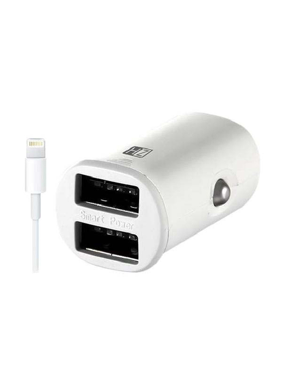 Heatz ZCCI10 Double Port Car Charger, 3.4A with Lightning to USB Charge Cable, White
Heatz ZCCI10 Double Port Car Charger, 3.4A with Lightning to USB Charge Cable, White