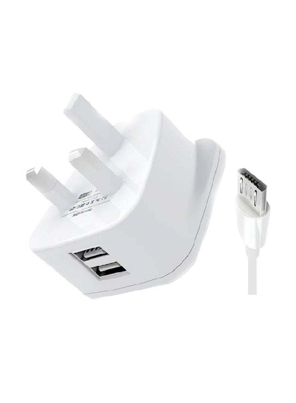 Heatz ZAS08 Double Port Adapter Wall Charger, 2.4A with Micro USB to USB Charge Cable, White
Heatz ZAS08 Double Port Adapter Wall Charger, 2.4A with Micro USB to USB Charge Cable, White