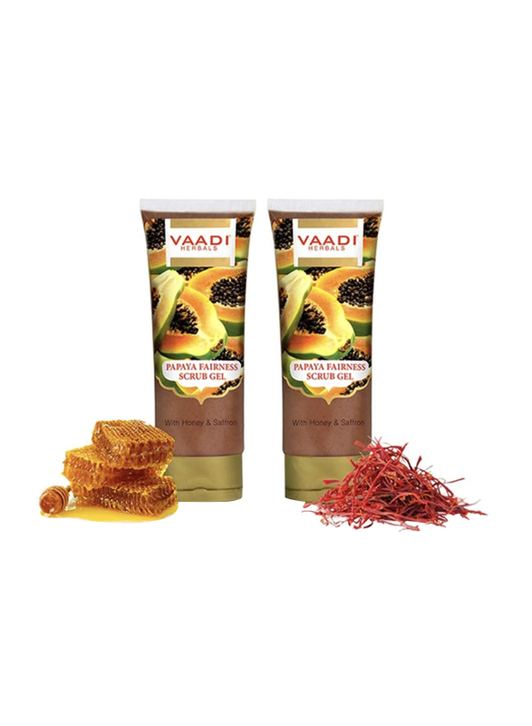 Vaadi Herbals Papaya Fairness Organic Scrub Gel, with Honey & Saffron, 110gm, 2 Pieces
Vaadi Herbals Papaya Fairness Organic Scrub Gel, with Honey & Saffron, 110gm, 2 Pieces