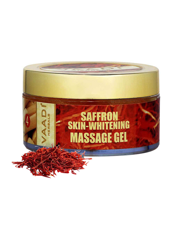 Vaadi Herbals Skin Whitening Organic Saffron Massage Gel, with Basil Oil & Shea Butter, 50gm
Vaadi Herbals Skin Whitening Organic Saffron Massage Gel, with Basil Oil & Shea Butter, 50gm