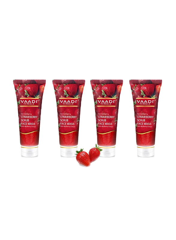 Vaadi Herbals Skin Exfoliating Organic Strawberry Scrub Face Wash, with Mulberry Extract, 60ml, 4 Pieces
Vaadi Herbals Skin Exfoliating Organic Strawberry Scrub Face Wash, with Mulberry Extract, 60ml, 4 Pieces