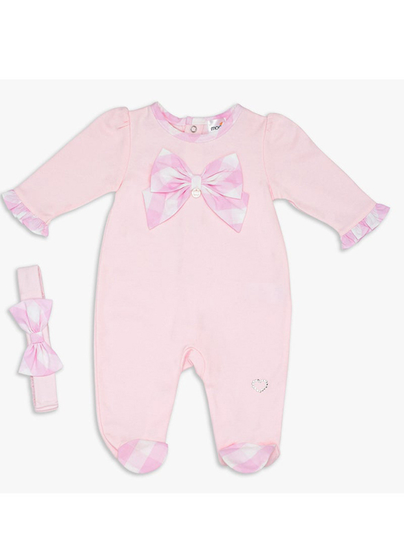 Moon 100% Cotton Gingham Sleepsuit with Headband for Baby Girls, 0-1 Months, Pink
Moon 100% Cotton Gingham Sleepsuit with Headband for Baby Girls, 0-1 Months, Pink