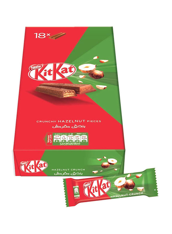 Nestle Kitkat Hazelnut 2 Finger Milk Chocolate Hazelnut Wafer Bar, 18 Pieces x 23g
Nestle Kitkat Hazelnut 2 Finger Milk Chocolate Hazelnut Wafer Bar, 18 Pieces x 23g